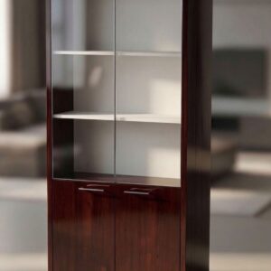 Стеллаж со стеклянными дверями в алюминиевой рамке 900×400×2000 мм