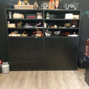 Стеллаж комбинированный чёрный 2300×420×2000 мм